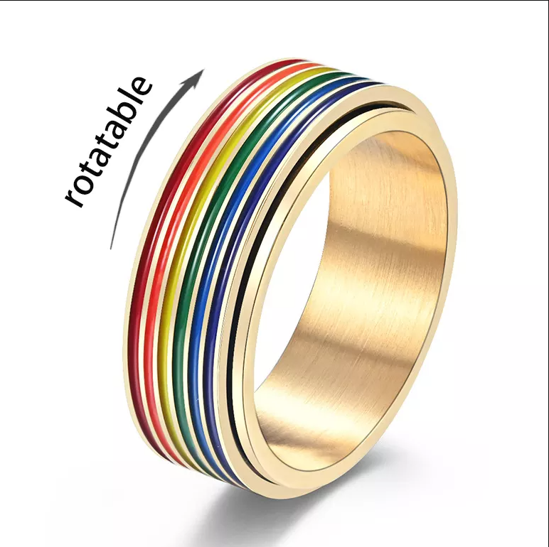 Rainbow Spinner Ring