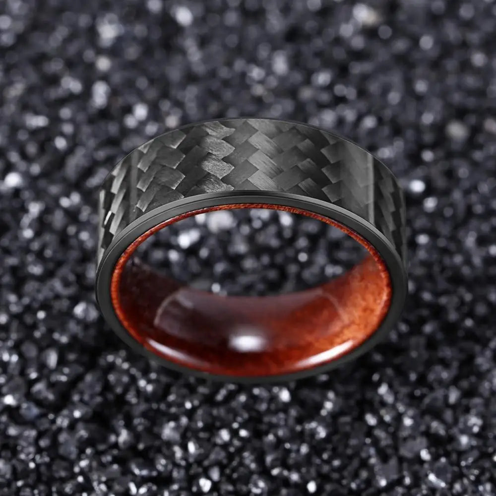 Carbon Fiber and Rosewood Ring