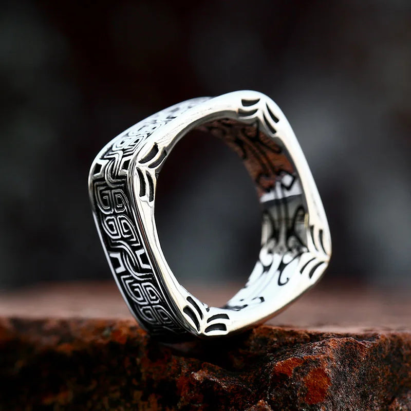 Geometric Square Stainless Steel Ring