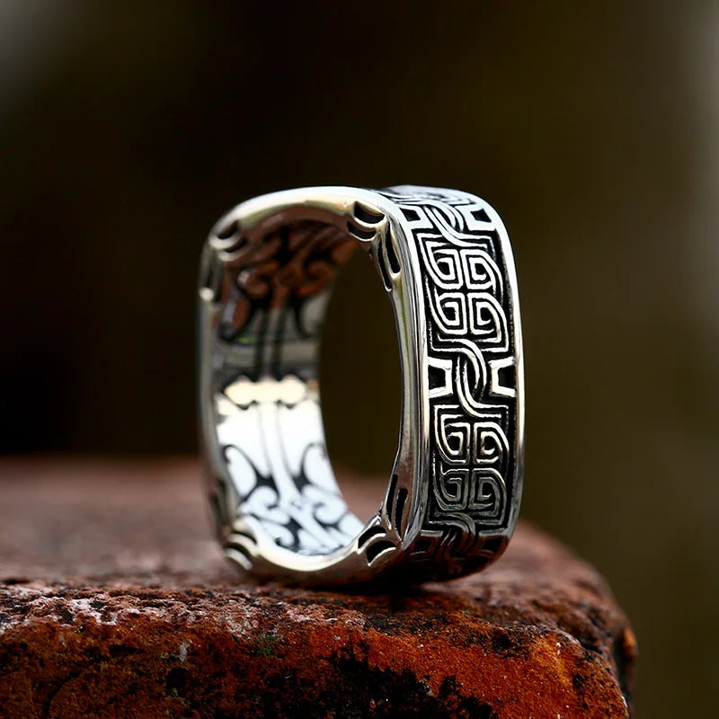 Geometric Square Stainless Steel Ring