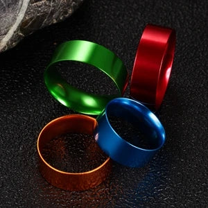 White Ceramic Band with Colorful Core